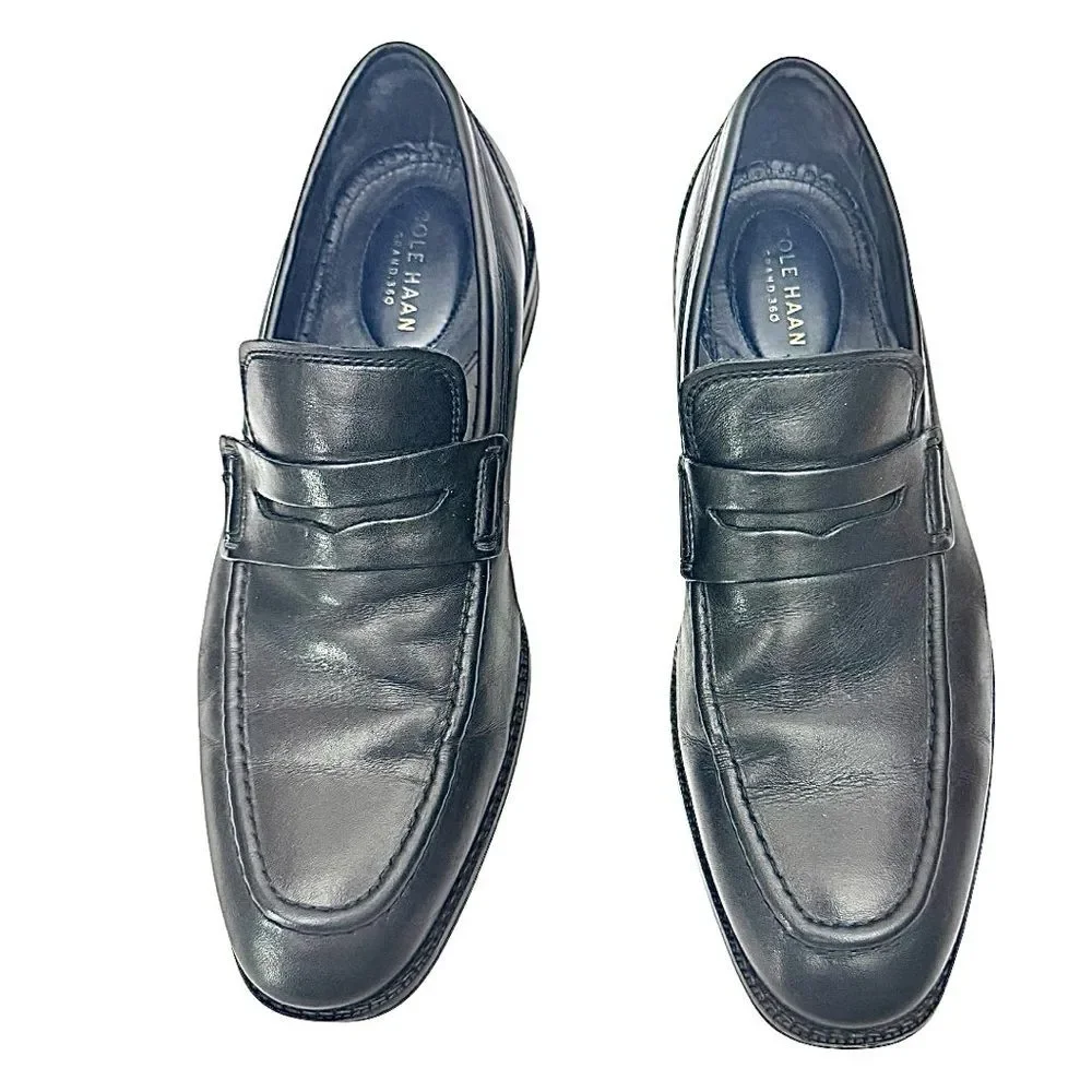 Cole Haan Grand 360 Black Leather Loafers Men’s Size 7.5M Dress Shoes